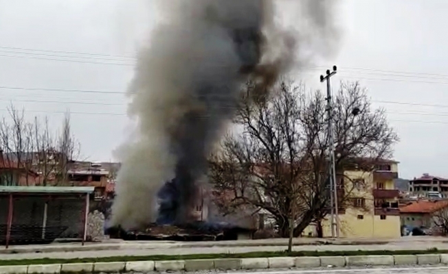 Doğanşehir'de tek katlı ev alev alev yandı