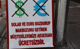 Esnaf, Türk Lirasına destek için kampanya başlattı