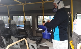 Malatya'da toplu taşıma araçları dezenfekte ediliyor