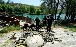 Orduzu Pınarbaşı Göleti'nden tonlarca çöp çıktı!