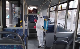 Toplu taşıma araçlarında dezenfekte çalışmaları sürüyor