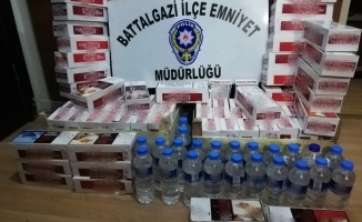Malatya'da kaçak alkol ve sigara operasyonu