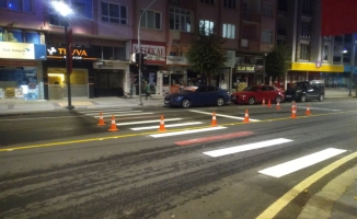 Sivas Caddesi’nde yol çizgi çalışmaları tamamlandı