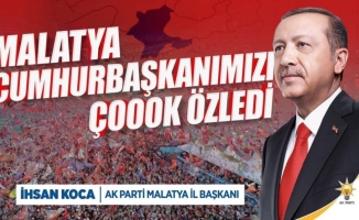 Cumhurbaşkanı Erdoğan 22 Ekim'de Malatya'ya geliyor