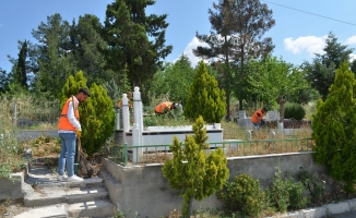 Battalgazi’deki mezarlıklarda bakım çalışması