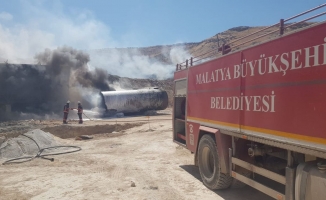 Malatya’da asfalt şantiyesinde korkutan yangın