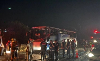 Malatya’da yolcu otobüsü alev alev yandı!